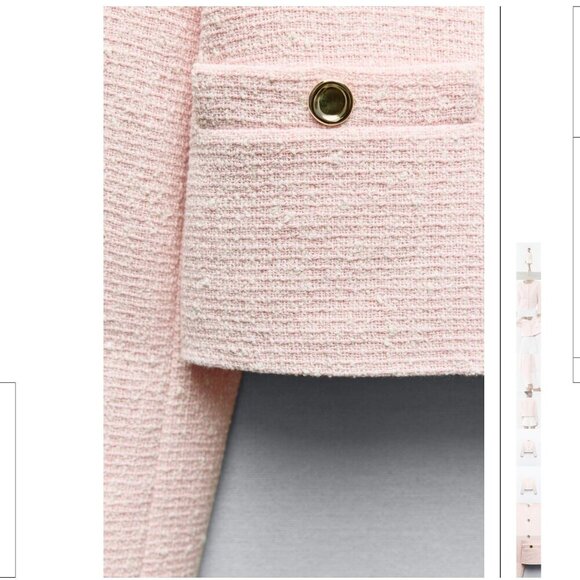 ZARA TEXTURED ROUND COLLAR BLAZER Size S NEW WITH TAG! - Picture 11 of 14